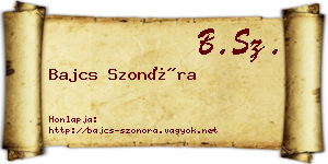 Bajcs Szonóra névjegykártya